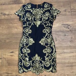 NWT Hand Beaded Lotus Threads 3741 Cocktail Gown